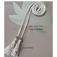 White Fringed Waist Belt - White - View 3