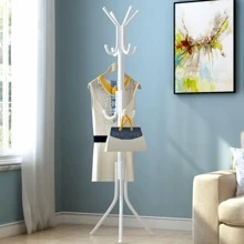 Coat Rack, Metal Storage Rack, Clothes Hanger - White - View 4