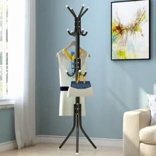 Coat Rack, Metal Storage Rack, Clothes Hanger - White - View 3