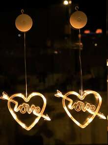 1pc Arrow & Heart Shaped Decoration Light - Yellow - View 8