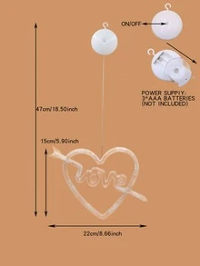 1pc Arrow & Heart Shaped Decoration Light - Yellow - View 9