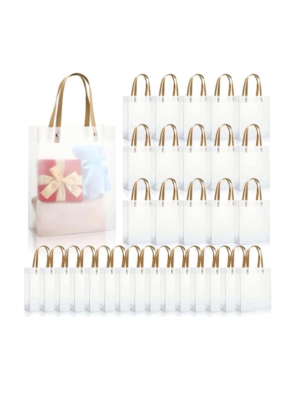 20pcs/Pack Matte Pvc Party Favor Gift Bags With Handles For Packaging Back To School Valentine Day