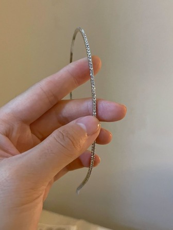 1pc Rhinestone Decorated Hair Hoop, Slim & Elegant, Perfect For Parties Street Tiaras,Hairband,Hair Hoop Headbands Hair Accessories