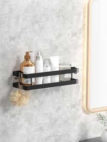 1入組免打孔浴室儲物架 - 黑色 - 查看 8