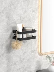 1入組免打孔浴室儲物架 - 黑色 - 查看 5