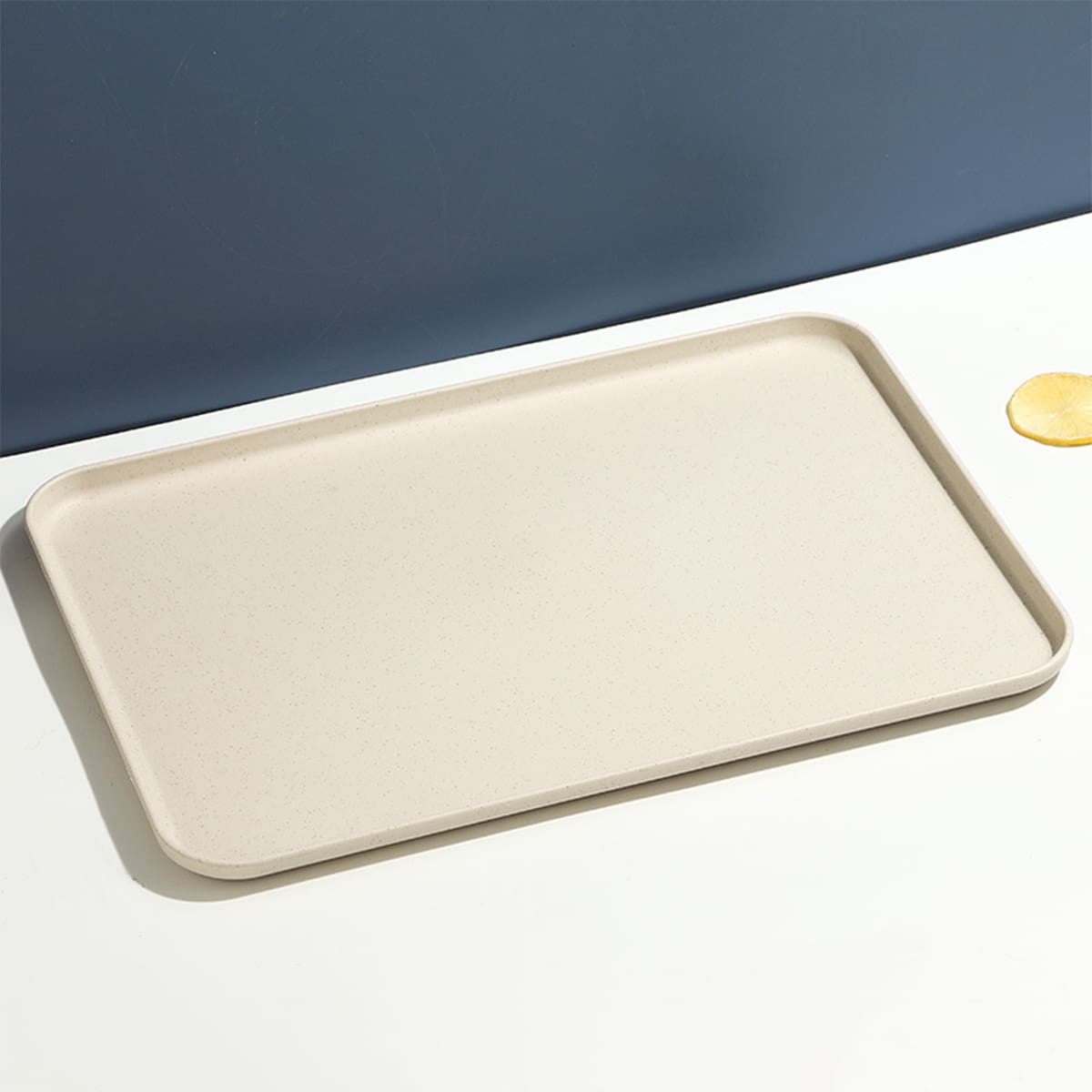1pc Rectangular Serving Tray, Small Size (6*9 Inch), Plastic Dinnerware Tray For Restaurant, Kindergarten, Home Use, Kitchen Supplies Back To School - Beige - View 1