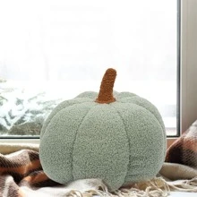 Halloween Stuffed Pumpkin Fluffy Plush Toy 3D Shaped Decorative Pillow Soft Cute Throw Kids Toddlers Babies