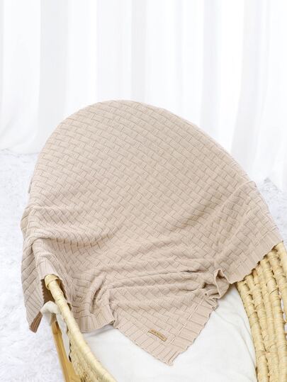 Woven Knit Baby Blanket, Minimalist Infant Swaddle Wrap Quilt, Comfortable For All Seasons