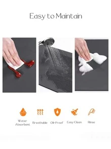 1/2pcs Flower Pattern Coffee Mat - Hide Stain Absorbent Rubber Backing Quick Dry Mat For Kitchen Counter Coffee Bar Accessories Dish Drying Mat For Coffee Maker Coffee Maker Coffee Pot Espresso Maker - Multicolor - View 8