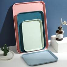 1pc Rectangular Serving Tray, Small Size (6*9 Inch), Plastic Dinnerware Tray For Restaurant, Kindergarten, Home Use, Kitchen Supplies Back To School - Beige - View 7