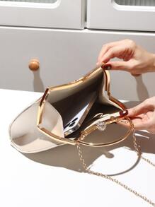 Glitter Bling,Shiny Glamorous,Elegant,Exquisite Glitter Rhinestone Decorated Fashion Clutch Bag With Metal Chain For Evening Party Dinner Bag,Evening Bag For Party Girl,Woman,For Female Perfect For Party,Wedding,Prom,Dinner/Banquet,For Best Gift For Women