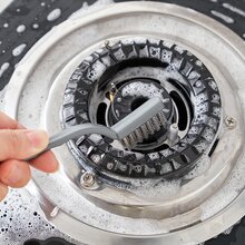 3入組廚房爐灶頑固污漬清潔刷套裝,包括鋼絲刷,尼龍刷和銅絲刷