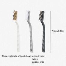 3入組廚房爐灶頑固污漬清潔刷套裝,包括鋼絲刷,尼龍刷和銅絲刷