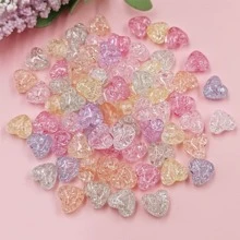 20pcs/set Creative Heart Design DIY Bead For Women For DIY Jewelry Making - Multicolor - View 2