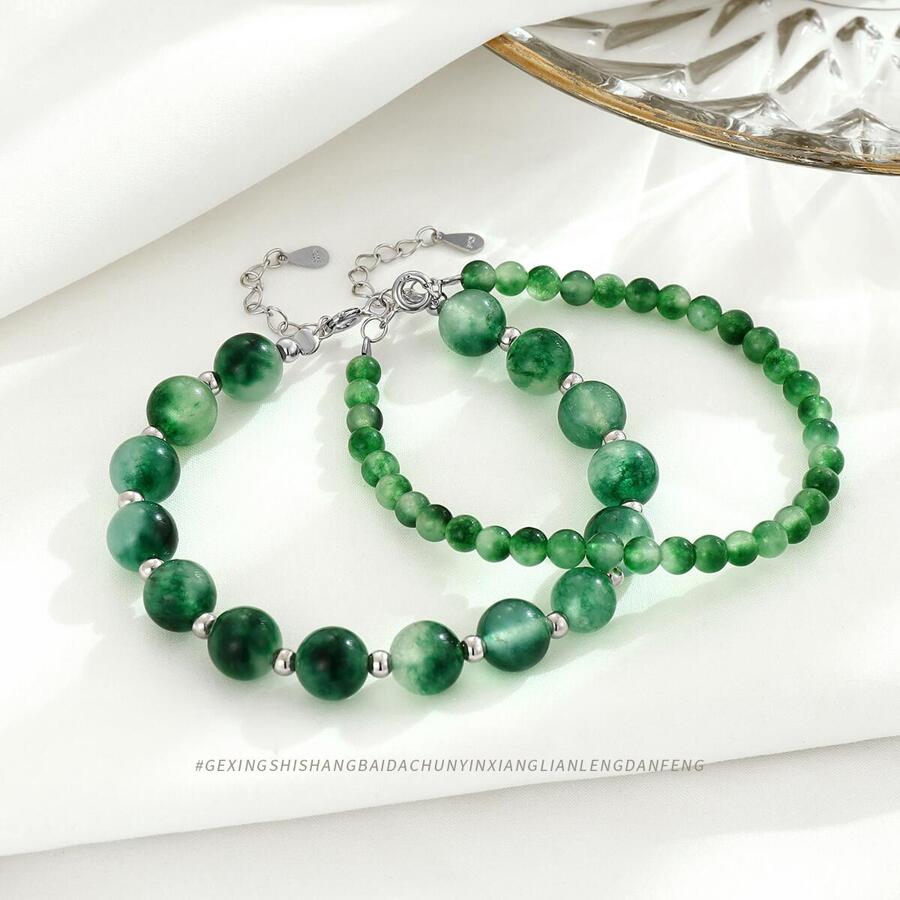 OMID 1 Miếng Đúng mốt 925 sterling bạc Ngọc Vòng tay Thích hợp Đối với Của phụ nữ Mặc hàng ngày - Vòng đeo tay - Xem 1