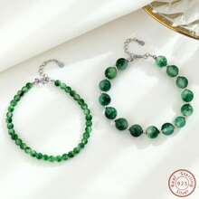 OMID 1 Miếng Đúng mốt 925 sterling bạc Ngọc Vòng tay Thích hợp Đối với Của phụ nữ Mặc hàng ngày - Vòng đeo tay - Xem 5