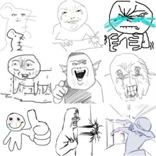 1 包 48 张搞笑表情贴纸 - 黑與白 - 查看 10