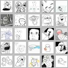 1 包 48 张搞笑表情贴纸 - 黑與白 - 查看 5