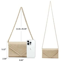 BOSTANTEN Clutch Purses For Women Small Purses Formal Evening Bags Crossbody Handbags For Wedding Party Prom - Beige - View 3