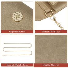 BOSTANTEN Clutch Purses For Women Small Purses Formal Evening Bags Crossbody Handbags For Wedding Party Prom - Beige - View 4