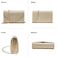 BOSTANTEN Clutch Purses For Women Small Purses Formal Evening Bags Crossbody Handbags For Wedding Party Prom - Beige - View 5