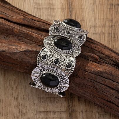 1 szt. Vintage kolorowa bransoletka z turkusowym kamieniem dla kobiet, świetny prezent dla par