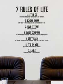 7 Của Đời sống Truyền cảm hứng Đề can tường , Treo tranh Hình dán Cho văn phòng Nhà  Phòng ngủ Trường học , Động cơ thúc đẩy Trang trí tường - màu đen - Xem 3