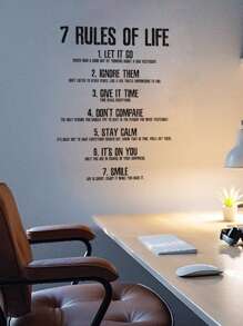 7 Của Đời sống Truyền cảm hứng Đề can tường , Treo tranh Hình dán Cho văn phòng Nhà  Phòng ngủ Trường học , Động cơ thúc đẩy Trang trí tường - màu đen - Xem 2