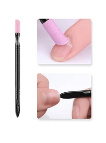 1 件石英石磨砂指甲角质层去除剂死皮去除剂美甲修剪器抛光棒专业美甲护理工具、美甲用品、美甲工具、美甲工具、返校、指甲、按压指甲的美甲工具