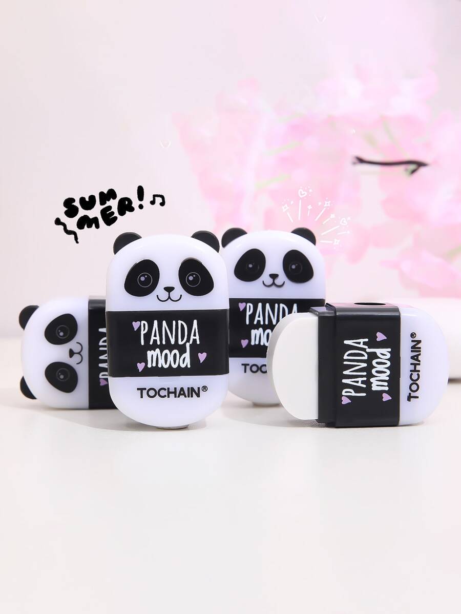 1 件二合一创意文具修正带和铅笔刀橡皮擦，多功能返校用品和学生礼物 - 彩色 - 查看 1