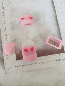 1pc Văn phòng phẩm sáng tạo 2 trong 1 Băng xóa & Gọt bút chì Tẩy đa chức năng, Quà tặng cho học sinh trở lại trường, Đồ dùng văn phòng - Xem 2