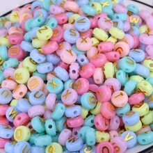 100pcs/Set Acrylic Beads Macaron & Letter Design Diy Beaded Bracelet, Necklace, Loose Beads Jewelry Making Accessories