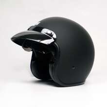 Xe máy Mũ sắt của lính , Điện lực Giao thông công cụ Mũ sắt của lính , Phong cách Vintage , Bên trong Kính che mặt , Một nửa Mặt Bong bóng Kính che mặt , Mũ bảo hiểm , Giường đôi tiêu chuẩn D Khóa - màu đen - Xem 5