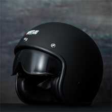 Xe máy Mũ sắt của lính , Điện lực Giao thông công cụ Mũ sắt của lính , Phong cách Vintage , Bên trong Kính che mặt , Một nửa Mặt Bong bóng Kính che mặt , Mũ bảo hiểm , Giường đôi tiêu chuẩn D Khóa - màu đen - Xem 1