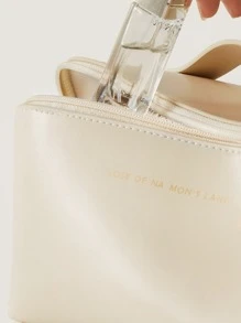 Portable Makeup Brush Bag Handheld Cosmetic Case Travel Toiletry Organizer - Beige - View 8