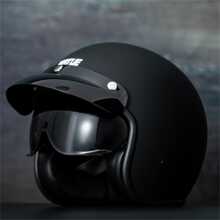 Xe máy Mũ sắt của lính , Điện lực Giao thông công cụ Mũ sắt của lính , Phong cách Vintage , Bên trong Kính che mặt , Một nửa Mặt Bong bóng Kính che mặt , Mũ bảo hiểm , Giường đôi tiêu chuẩn D Khóa - màu đen - Xem 2