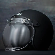 Xe máy Mũ sắt của lính , Điện lực Giao thông công cụ Mũ sắt của lính , Phong cách Vintage , Bên trong Kính che mặt , Một nửa Mặt Bong bóng Kính che mặt , Mũ bảo hiểm , Giường đôi tiêu chuẩn D Khóa - màu đen - Xem 3