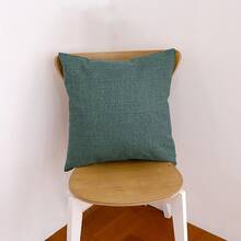 1 Funda De Almohada De Lino Verde - Verde - Ver 1