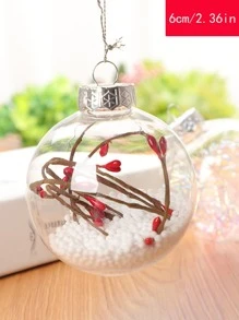 1 szt 6 cm / 2,36 cala Przezroczysty Boże Narodzenie Piłka , Śliczny Mini Impreza świąteczna Dekoracyjny Wisiorek Odpowiedni Jak Boże Narodzenie Prezent Dla Dzieci