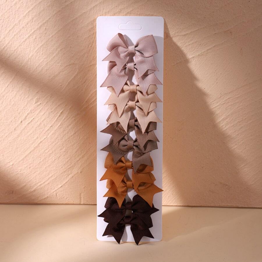 10入組糖果彩色蝴蝶形髮夾簡約風髮夾適用於小女童,馬尾配件 - 彩色 - 查看 1