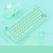 AJAZZ 3060i 無線藍牙鍵盤 iPad 手機平板可攜式 84鍵 女孩可愛 - 綠色 - 查看 2