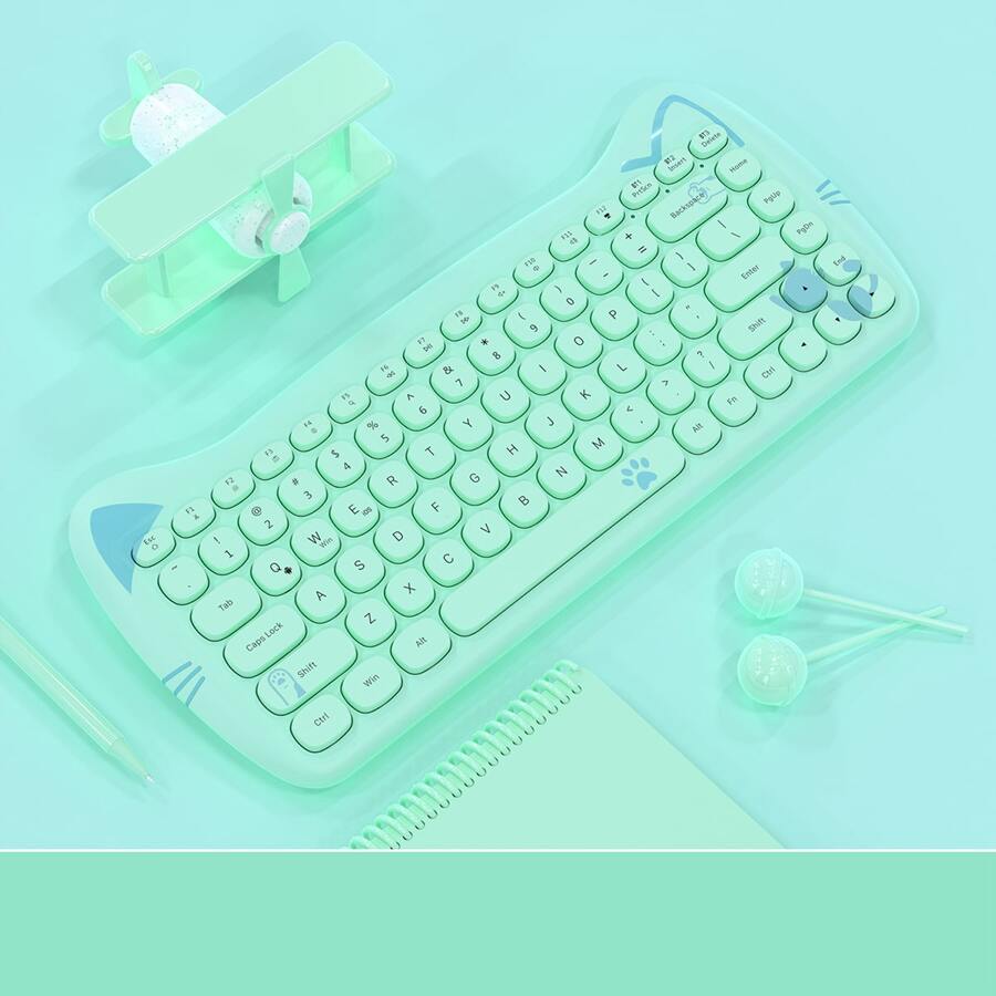 AJAZZ 3060i 無線藍牙鍵盤 iPad 手機平板可攜式 84鍵 女孩可愛