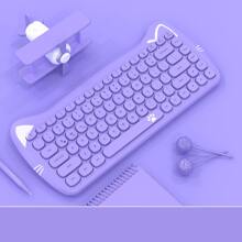 AJAZZ 3060i 無線藍牙鍵盤 iPad 手機平板可攜式 84鍵 女孩可愛 - 綠色 - 查看 4