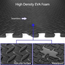 Eva Gym Floor Mat, Non-slip, Easy To Clean, Multi-functional, Suitable For Fitness, Yoga, Pilates - Black - View 3