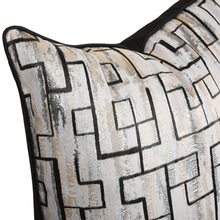 北歐風黑色條紋圖案提花設計靠枕類套帶現代簡約風格,合適的適用於沙發,客廳,正方形靠墊套不附帶枕頭芯,可定制:30x50cm,45x45cm,50x50cm,60x60cm - 黑色 - 查看 5