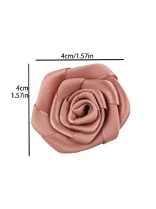 (30入組/包)手工製作玫瑰&蝴蝶結髮夾,胸針,服裝裝飾,緞帶花,DIY珠寶製作配件 - 玫紅色 - 查看 2