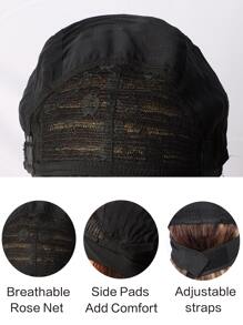 合成纤维圈形假发，P4/30挑染假发，渐变金色假发，适合卷发，无胶假发，派对及日常佩戴假发 - 間色 - 查看 8