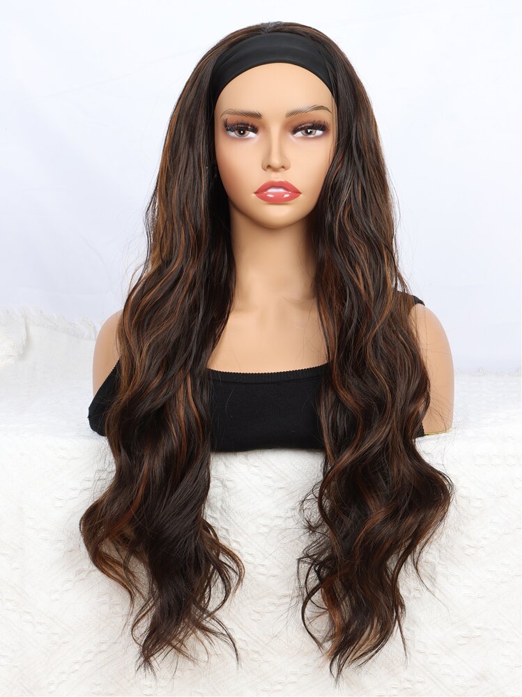 Syntetiskt hår med båge, P4/30-peruk med slingor, ombreblond peruk, lämplig för vågigt hår, limfri peruk, fest- och vardagsperuk - Pianofärg - Visa 3