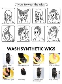 合成纤维圈形假发，P4/30挑染假发，渐变金色假发，适合卷发，无胶假发，派对及日常佩戴假发 - 間色 - 查看 11