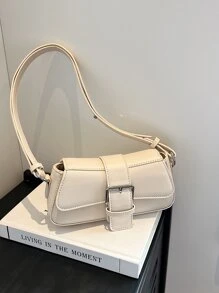 Fashionable Flap Clutch Bag - Beige - View 3